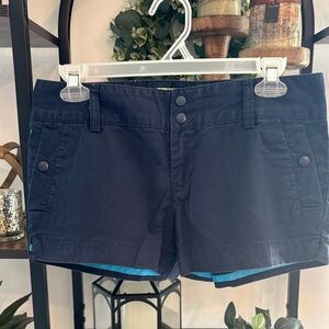 American Eagle Outfitters Navy Blue Cotton-Blend Jean Shorts